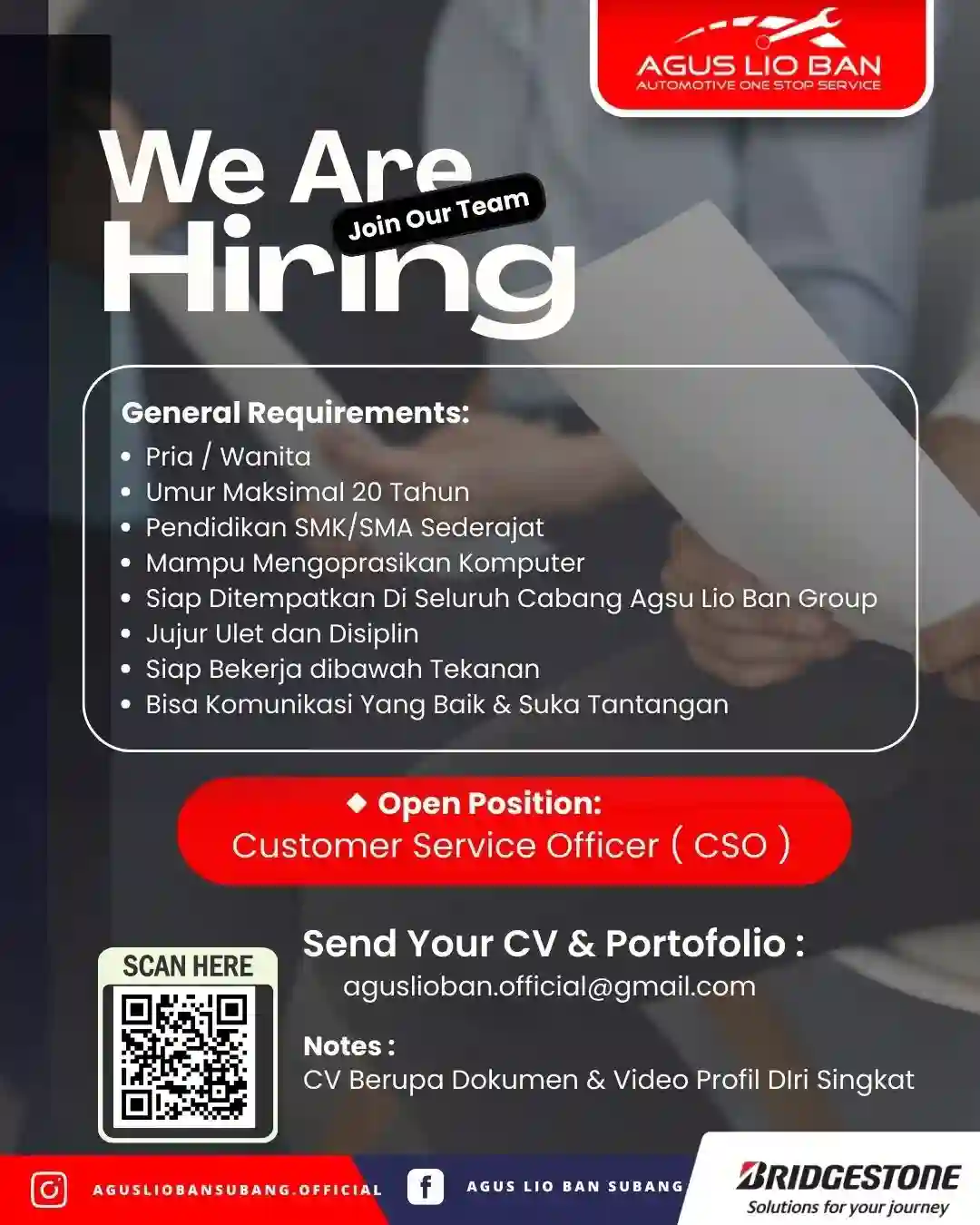 Lowongan Kerja Agus Lio Ban Subang